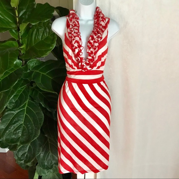Ella Moss Dresses & Skirts - ELLA MOSS. Red & white striped ruffled midi dress